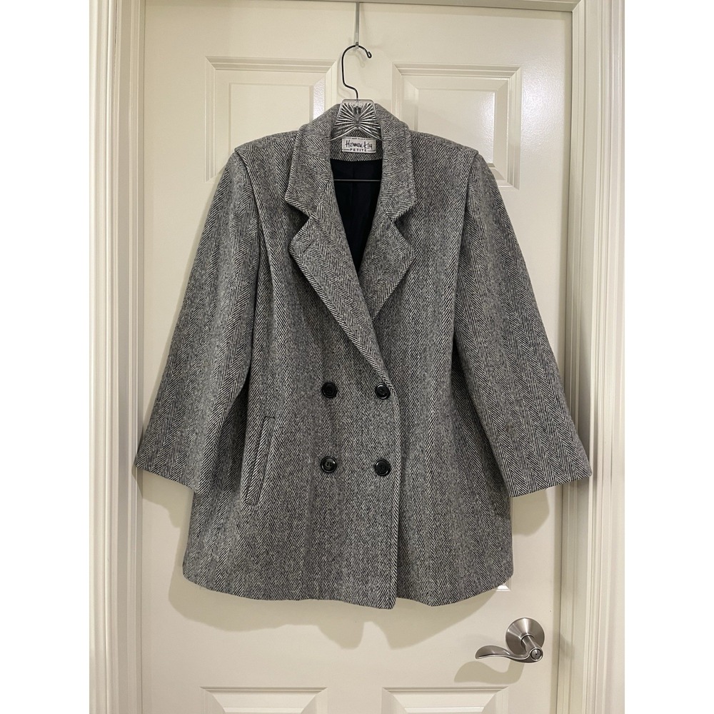 vtg Herman kay women wool blend coat made‎ in USA fit like L-XL